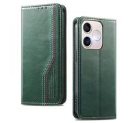 MOJIA Coque pour Honor 600 Lite, [Style d'affaires] Étui Portefeuille à Rabat en Cuir PU Résistant, Protection Complète avec Fonction Support. Green