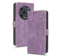 MOJIA Coque pour Honor Magic 4 Pro 5G, Anti-Chute Téléphone Housse en Cuir PU Étui Portefeuille à Rabat avec Fonction Antivol RFID. Violet