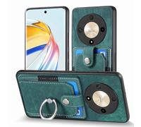 MOJIA Coque pour Honor Magic6 Lite 5G (Magic 6 Lite) / X9b, Étui Porte-Cartes Ultra Mince, Housse de Téléphone en TPU, Coque Multifonction avec Porte-Cartes et Support d'Anneau. Vert