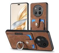 MOJIA Coque pour Honor Magic7 Lite (Magic 7 Lite), Étui Porte-Cartes Ultra Mince, Housse de Téléphone en TPU, Coque Multifonction avec Porte-Cartes et Support d'Anneau. Marron