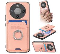 MOJIA Coque pour Honor Magic8 Lite/Honor X9d, Étui avec Porte-Cartes Magnétique Détachable, Design Mince avec Fonction Support. Pink