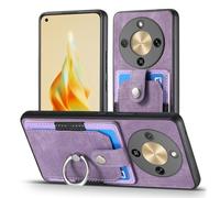 MOJIA Coque pour Honor Magic8 Lite/Magic 8 Lite / X9d, Étui Porte-Cartes Ultra Mince, Housse de Téléphone en TPU, Coque Multifonction avec Porte-Cartes et Support d'Anneau. Violet