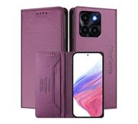 MOJIA Coque pour Honor X6a, Résistante aux Chutes et aux Rayures, [Fermeture Magnétique] Cuir PU de Haute Qualité Étui Portefeuille Folio. Dark Purple