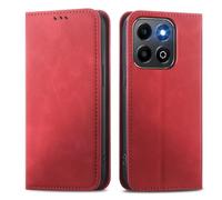 MOJIA Coque pour Honor X6b 4G, Étui Portefeuille Folio en Cuir PU [Fermeture Magnétique], Coque à Intérieure en TPU, Support pour Cartes Housse. Rouge