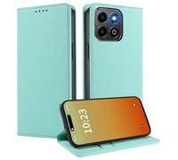 MOJIA Coque pour Honor X6b 4G, [Fermeture Magnétique Forte] Étui Housse Portefeuille en Cuir PU de Qualité Supérieure, Flip Case avec Porte-Cartes. Menthe Verte