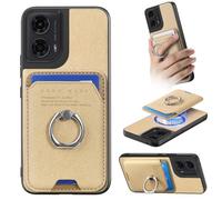 MOJIA Coque pour Motorola Moto G24 / G04S / G04 / E14, Étui avec Porte-Cartes Magnétique Détachable, Design Mince avec Fonction Support. Yellow