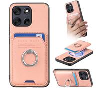MOJIA Coque pour Motorola Moto G56, Étui avec Porte-Cartes Magnétique Détachable, Design Mince avec Fonction Support. Pink