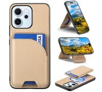 MOJIA Coque pour Oppo Reno14 F/Reno 14F, Étui avec Porte-Cartes Magnétique Détachable, Design Mince avec Fonction Support. Yellow