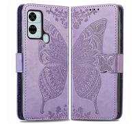 MOJIA Coque pour Oukitel C33, Étui Papillon Flip Wallet Slim Housse de Téléphone avec Fermeture Magnétique Fentes pour Cartes Béquille Dragonne. Lavande