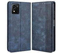 MOJIA Coque pour Vivo Y01, Étui en Cuir, PU Housse Pochette Antichoc et Anti-Rayures Fonction Stand Rabat de Portefeuille Etui Coque. Bleu