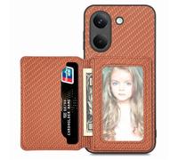 MOJIA Coque pour Xiaomi Poco X8 Pro, Étui Ultra Mince Tendre TPU, Housse de Téléphone Antichoc Anti-dérapant avec Blocage RFID Sac de Carte. Marron