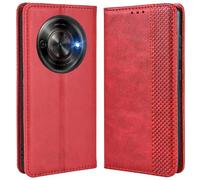 MOJIA Coque pour ZTE Blade A76 5G, Étui en Cuir, PU Housse Pochette Antichoc et Anti-Rayures Fonction Stand Rabat de Portefeuille Etui Coque. Rouge