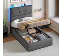 mojiasion Lit Coffre 90x200 avec Rangement et Sommier