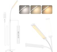Mojimdo 120 LED Lampadaires, Lampe sur Pied à Commande Tactile [3 modes de couleur et 10 niveaux de luminosité] lampe de lecture à col de cygne pour le salon, la chambre-10W USB Adaptateur Inclus