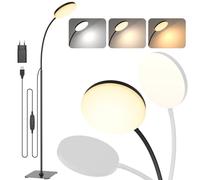 Mojimdo Lampadaire, [3 couleurs & 10 luminosités] Liseuse LED fine sur pied, Lampadaire flexible réglable par variateur pour chambre d'enfant, bureau, salon, coin lampe de chevet