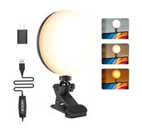 Mojimdo Lampe de vidéoconférence 159LED, 3 Couleurs et 5 Luminosités - Lampe de Clip Vidéo sur Moniteur avec Réglage de Lumière par Minuterie - Adaptateur USB Inclus