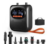 Mojimdo Pompe de SUP électrique 20 PSI avec lumière, pompe à pagaie rechargeable, 5 modes et mode personnalisé, gonflage rapide à deux étapes et arrêt automatique avec charge de voiture 12 V CC pour