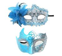 mojingder Masque Vénitien Couple Masques Mascarade Femme Mascarade,Masque Venise,kaléidoscope couleurs