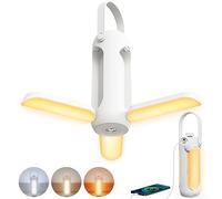 MOJINO Lampe de Camping Rechargeable, 10000mAh LED Lanterne Camping avec 3 Modes d'Éclairage Réglables pour Tentes, Accessoires de Camping pour Randonnée Pique-nique ou Coupure de Courant, Blanc