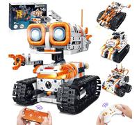 MOJINO Robot Enfant 5 6 7 8 9 10 11 12+ Ans Garcon 4 en-1 Robot Telecommande Garcon Robot Jouet Mech Dinosaure Jouet de Construction programmable Cadeau d'anniversaire Cadeau De NoëL