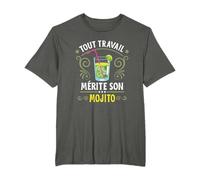 Mojito Alcool Humour Tout Travail Mérite Son Mojito Apéro T-Shirt