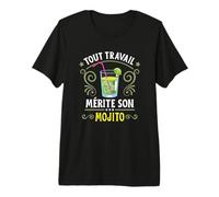 Mojito Alcool Humour Tout Travail Mérite Son Mojito Apéro T-Shirt Haut de Gamme