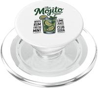 Mojito Cocktail Recipe Graphic Tee Lime Mint Rum Soda PopSockets PopGrip pour MagSafe