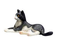 MOJO 387367 - Chat couché - Noir et Blanc - 6 cm - Animaux de la Ferme