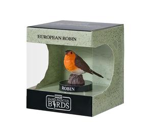 MOJO Collection Bird Enthusiast Collection 1 - Figurines peintes à la main, objets de collection, jouets, sculptures détaillées avec code QR pour des faits amusants (rouge-gorge européen)