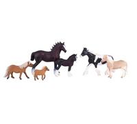 MOJO Ensemble de jeu pour chevaux avec 6 chevaux poneys gallois, cheval Shire Horse, Vanner, figurines de poney Shetland