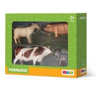 MOJO - Farmland Fun Starter Set with Billy Goat, Pig (Sow), Simmental Cow and Do