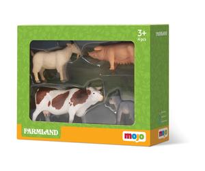 MOJO - Farmland Fun Starter Set with Billy Goat, Pig (Sow), Simmental Cow and Do