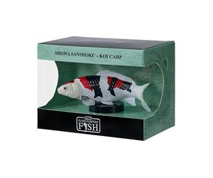 MOJO | Figurine de poisson Asagi Carpe Koi peinte à la main, modèle décoratif bleu et rouge, collection série 1, style japonais (Showa Sanshoku)
