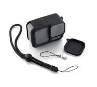 MOJOGEAR Coque Silicone + Bouchon d'Objectif Compatible avec GoPro Hero 13 - Protection Complète - Noir