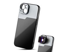 MOJOGEAR Étui d'objectif 17 mm pour iPhone 13 - Filetage pour objectif macro, téléobjectif, objectif anamorphique ou adaptateur DOF - Coque robuste - Noir/Gris