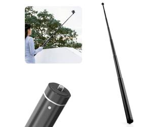 MOJOGEAR Selfie Stick Extra Long - 160 cm - Multifonctionnel avec Trou de vis 1/4 Pouce pour Support de téléphone/Appareil Photo/Microphone - Métal Robuste - Noir