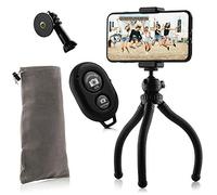 MOJOGEAR Trépied flexible Octopus Vlog KIT extra fort - avec support pour téléphone, télécommande Bluetooth, sac et action cam mount - Compatible avec GoPro, smartphone et caméra vidéo