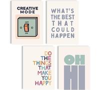 mojoliving Ensemble d'images de motivation Aesthetic Fitness Croissance état d'esprit Gym Décoration Bureau Décoration Salle de Bain Cuisine Photos (Oh Hi, Lot de 4 posters A4 (21 x 30 cm) | Sans