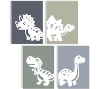 mojoliving Lot de posters pour chambre d'enfant, garçon et bébé, tableaux muraux, pour chambre d'enfant, fille, décoration de chambre de bébé (Happy Dinos)