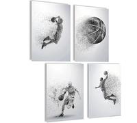 mojoliving Poster de basket-ball - Cadeaux de basket-ball - Décoration d'anniversaire - Basketball - Décoration de chambre - Poster de sport - Images pour le mur - Image de basket-ball (points de