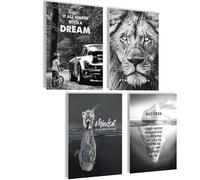 mojoliving Poster de motivation - Images de motivation - Images de bureau - Poster esthétique - Fitness - Growth Mindset - Décoration de bureau - Décoration de salle de bain - Cuisine - Noir et blanc
