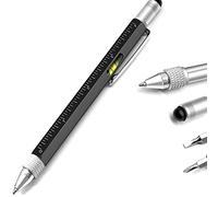 MOJOTIC Stylo multifonction 6 en 1 avec stylo à bille, stylet, règle, niveau à bulle, tournevis cruciforme et plat, cadeau pour homme, gadget pour lui, père, fête des pères, Noël, Saint-Valentin