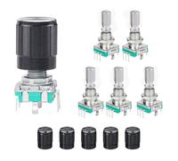 MoK 5 Pièces EC11 Potentiomètre Numérique, 360 Degrés Rotatif Encodeur, Code Interrupteur Potentiomètre, Commutateur de Codeur, pour l'Électronique Automobile, Audio Multimédia