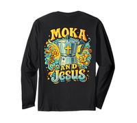 Moka et Jésus - Amoureux du café chrétien drôle Manche Longue