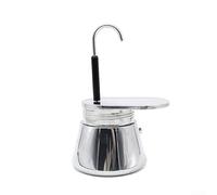 Moka Express Cafetière à expresso en acier inoxydable pour une seule tasse de café sur cuisinière à gaz, pot à moka compact argenté 50 ml