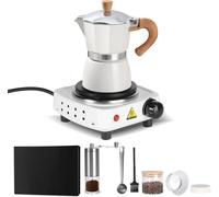 Moka-Kanne Espresso-Set, capacité 150 ml, poignée résistante à la chaleur, BLANC