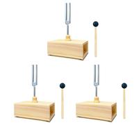 Mokamika 3 diapasons 528 Hz avec boîtier de résonance, alliage d'aluminium, haut-parleurs en bois, parfaits pour l'aromathérapie SPA, les cours de résonance