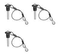 Mokamika 3 goupilles de serrage en acier inoxydable, 6 mm de diamètre, goupille de sécurité à bille avec câble de lanière à bouton-pression, longueur utile 25 mm