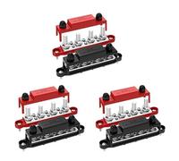 Mokamika 6 rails de collecte 250 A 12 V, bloc de distribution d'alimentation de batterie, rail de collecte audio de voiture 12 V CC, 4 poteaux 3/8, 6 x 8 vis
