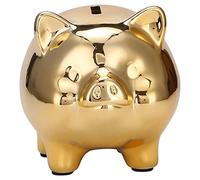 Mokamika Céramique Or Cochon Tirelire Mignonne Mignonne Tirelire Textiles d'Intérieur Cochon Décoration, Or Cochon